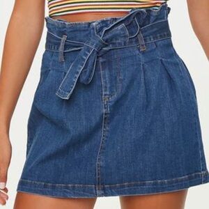 NEW NWT BLACK LABEL Denim Paper Bag Mini Jean Skirt Small Trendy casual